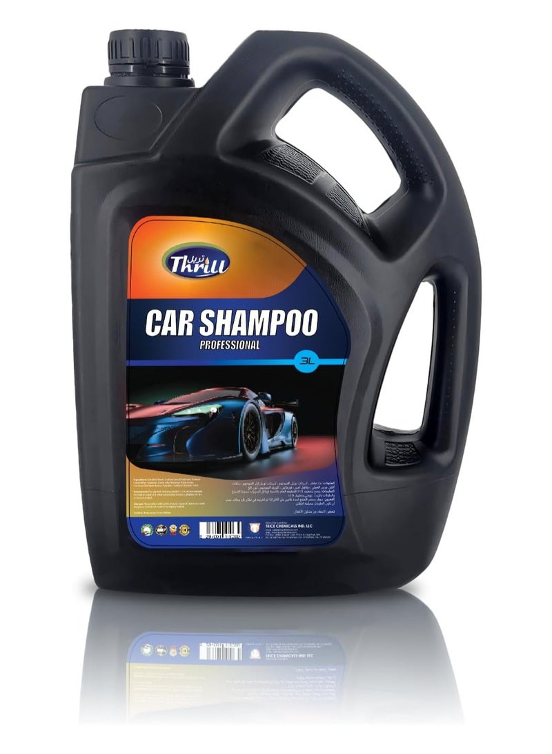 Thrill Professional Car Shampoo 3L – High Foam Car Wash Soap for Deep Cleaning, Shine & Paint Protection  - Image 1