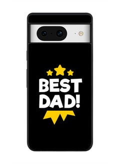 Rugged Black Edge case for Google Pixel 8, Custom Slim fit Flexible Anti Drop Thin Phone Case Cover - Best Dad Medal