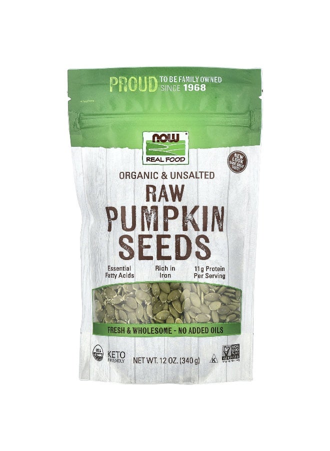 Now Foods NOW Foods, Organic Raw Pumpkin Seeds, Unsalted, 12 oz (340 g)  - Image 1