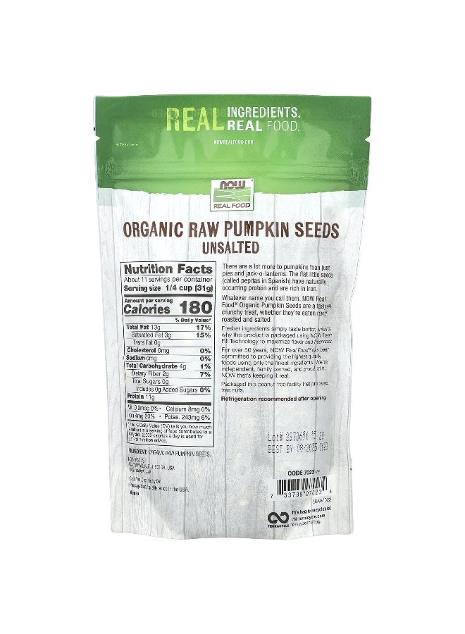 Now Foods NOW Foods, Organic Raw Pumpkin Seeds, Unsalted, 12 oz (340 g)  - Image 2