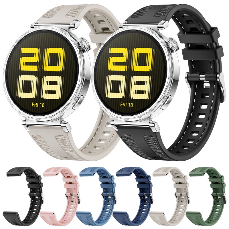 إيروريكس سوار ساعة هواوي واتش جي تي 5 41 مم للنساء من النايلون والسيليكون الهجين (أزرق فاتح) - Image 4