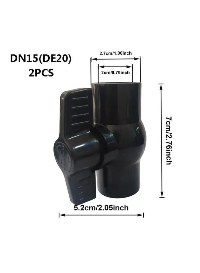 DN25 صمام كرة PVC أسود 2 قطعة صناعي كيميائي درجة تحول أنابيب المياه - Image 3
