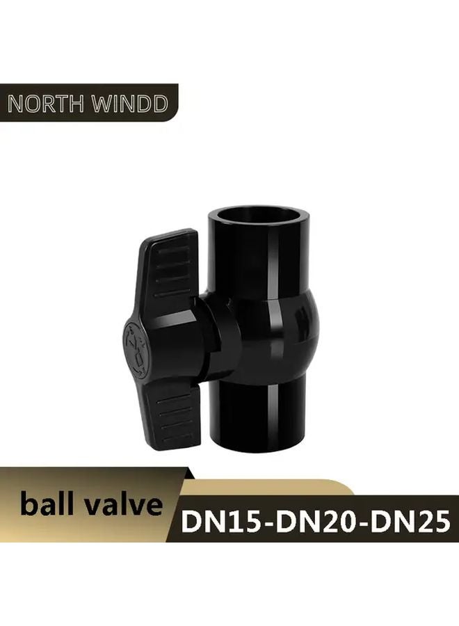 DN25 صمام كرة PVC أسود 2 قطعة صناعي كيميائي درجة تحول أنابيب المياه - Image 2