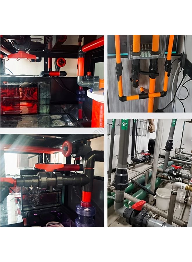 DN25 صمام كرة PVC أسود 2 قطعة صناعي كيميائي درجة تحول أنابيب المياه - Image 5