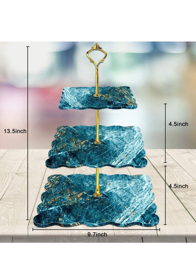 XiuWoo - 3 Tier Cupcake Stands Resin Molds/Cake Platter Display Plate Geode Resin Silicone Casting Mold with Hardware Fittings - Image 1