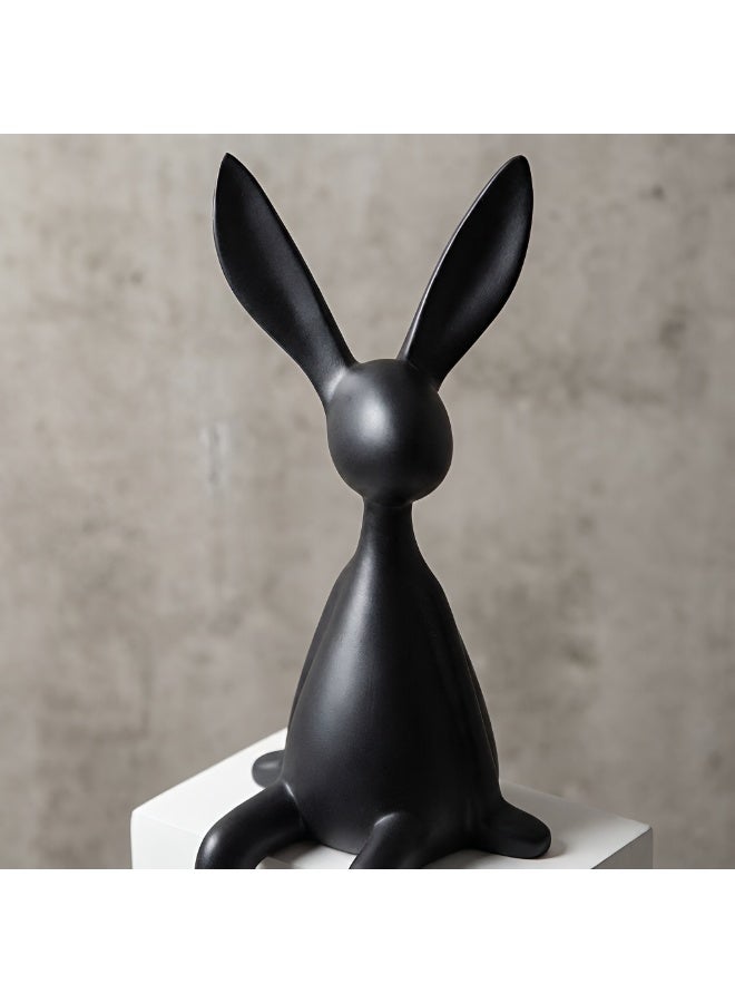 المي هومي تمثال أرنب طويل الأذنين بتصميم عصري بسيط وفاخر – ديكور أرنب جلوس للمنازل والمكاتب وخزانة التلفاز والفنادق وغرف العرض، بحجم 11.02×3.54×3.54 إنش (28×9×9 سم) - Image 4