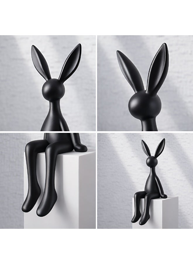 المي هومي تمثال أرنب طويل الأذنين بتصميم عصري بسيط وفاخر – ديكور أرنب جلوس للمنازل والمكاتب وخزانة التلفاز والفنادق وغرف العرض، بحجم 11.02×3.54×3.54 إنش (28×9×9 سم) - Image 5