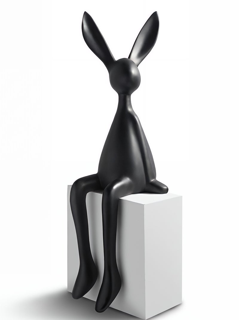 المي هومي تمثال أرنب طويل الأذنين بتصميم عصري بسيط وفاخر – ديكور أرنب جلوس للمنازل والمكاتب وخزانة التلفاز والفنادق وغرف العرض، بحجم 11.02×3.54×3.54 إنش (28×9×9 سم) - Image 1