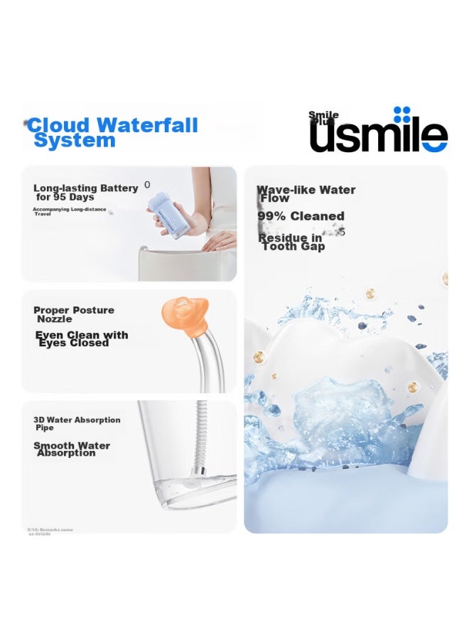 Usmile Smile Plus Water Flosser, Portable Retractable Oral Irrigator C10s Qingshan Blue, Birthday Gift - Image 4