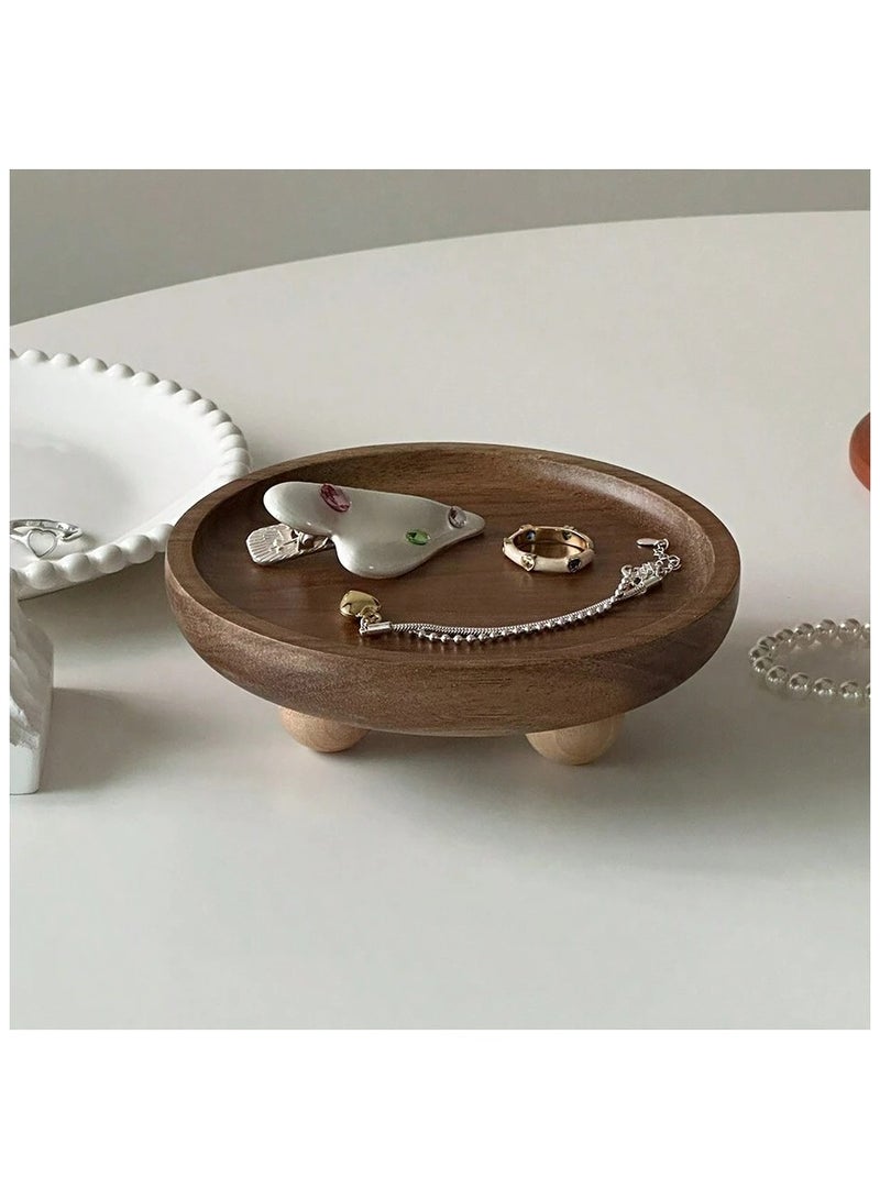 صينية مجوهرات خشبية ريترو 2 قطعة، حامل عطر، صينية عطرية، صينية التقاط مفاتيح المدخل، صينية ديكور منزلي لعيد الحب - Image 3