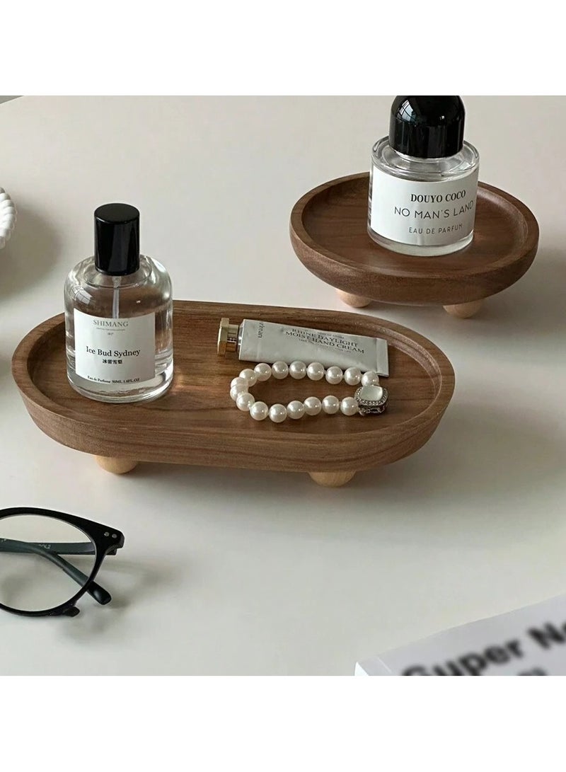 صينية مجوهرات خشبية ريترو 2 قطعة، حامل عطر، صينية عطرية، صينية التقاط مفاتيح المدخل، صينية ديكور منزلي لعيد الحب - Image 5