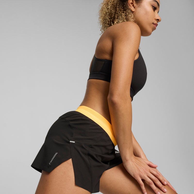 PUMA RUN ULTRAWEAVE VELOCITY 3" Womens Black Running Shorts - Image 2