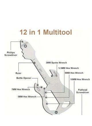 12 in 1 Keychain Multi-tool, 1 Pcs Mini Tool, Guitar Keychain Pocket Tool, Portable Multi-function Wrench Tools for Bottle Opener Screwdriver(7.5*2.8cm) - pzsku/Z847B746F63C454C41365Z/45/_/1720956583/e3d7e580-76dc-4ca9-af80-d2bf85f04aaa