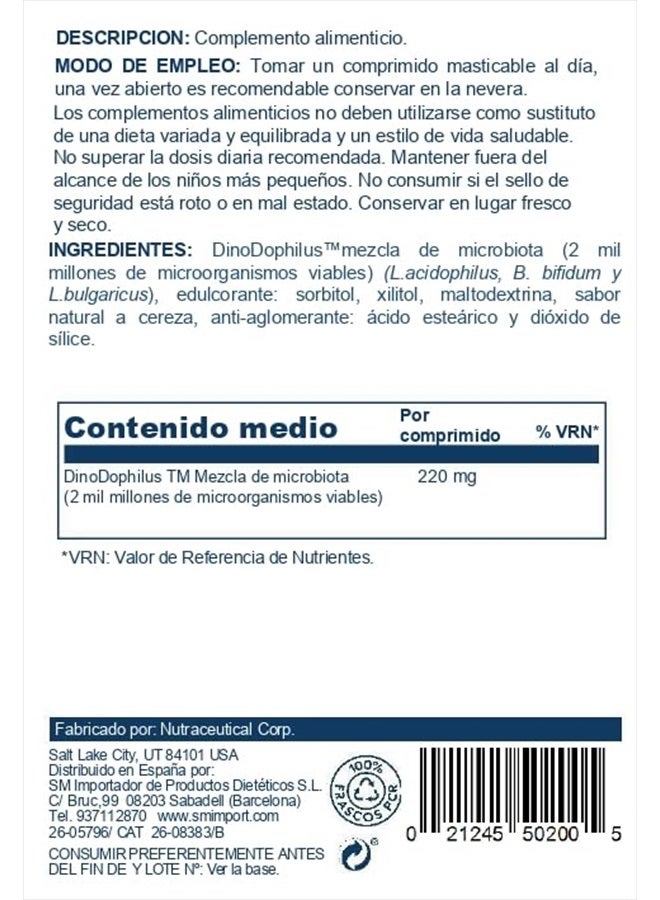 KAL DinoDophilus Probiotics for Kids, Kids Probiotic with 2 Billion CFU, Chewable Kids Probiotics with Natural Black Cherry Flavor for Gut Health and Digestion Support, 60 Servings, 60 Chewables - Image 2