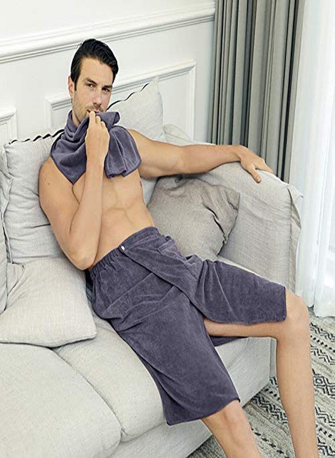 PURFUN Men Boys Soft Wearable Bath Towels Soft Adjustable High Hydroscopicity Bathroom Pool Beach Spa Bathing Shower Cover Up Wrap Around Towel with Elasticated Band - Image 3