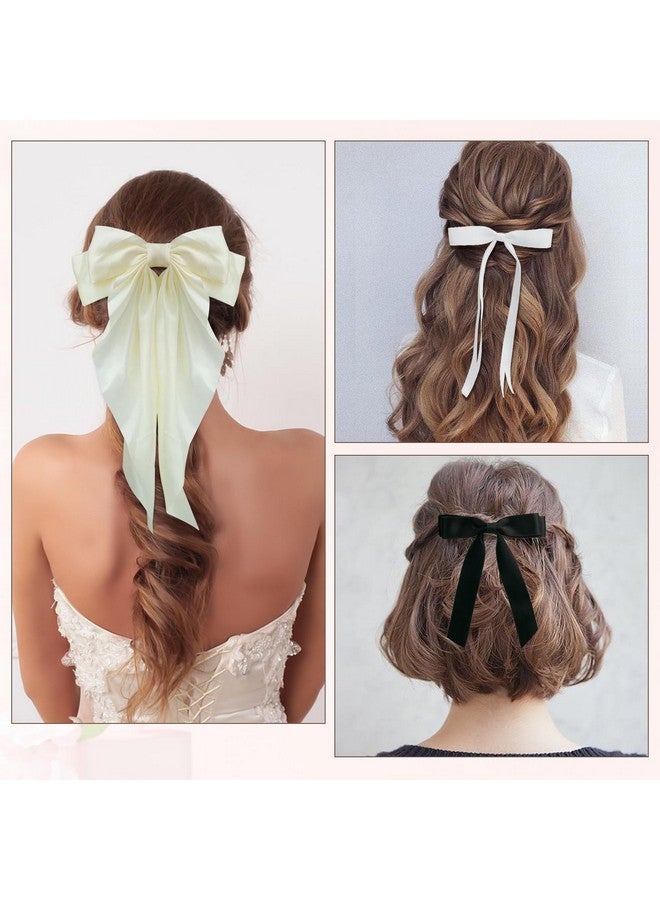 Deoot 6 Pcs Hair Bows Cute Hair Clips For Women Girls Tassel Ribbon Bowknot Hair Clips Black White Hair Bows Hair Accessories For Women Girls - Image 3