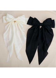 Deoot 6 Pcs Hair Bows Cute Hair Clips For Women Girls Tassel Ribbon Bowknot Hair Clips Black White Hair Bows Hair Accessories For Women Girls  - Image 5