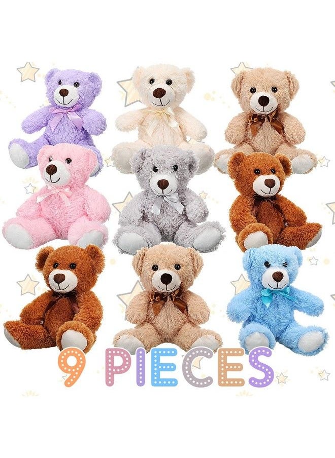 Zhanmai - 9 Packs Bear Bulk 14 Inch Plush Bears Stuffed Animals In 7 Colors Stuffed Bears For Graduation Baby Shower Wedding Birthday Party Favors - Image 1