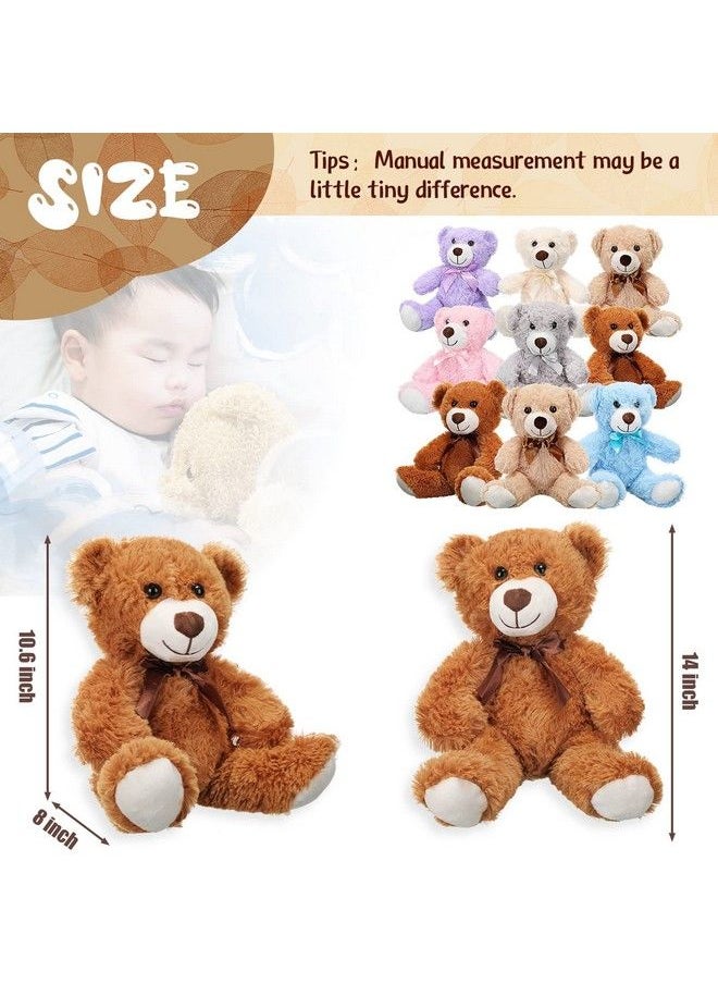 Zhanmai - 9 Packs Bear Bulk 14 Inch Plush Bears Stuffed Animals In 7 Colors Stuffed Bears For Graduation Baby Shower Wedding Birthday Party Favors - Image 1