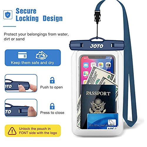 JOTO 2 Pack Floating Waterproof Phone Pouch Up to 7", IPX8 Floatable Underwater Phone Case Cellphone Dry Bag for iPhone 17/Air 16 15 14 13 12 11 Pro Max Xs Max XR X 8 7 Plus SE/Galaxy S24 S23 -Navy - Image 5