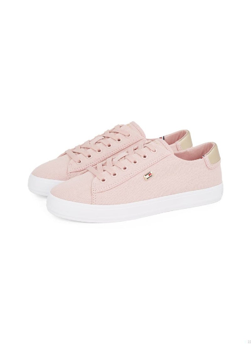 TOMMY HILFIGER Women's Canvas Metallic Heel Sneakers - Cotton, Pink  - Image 2
