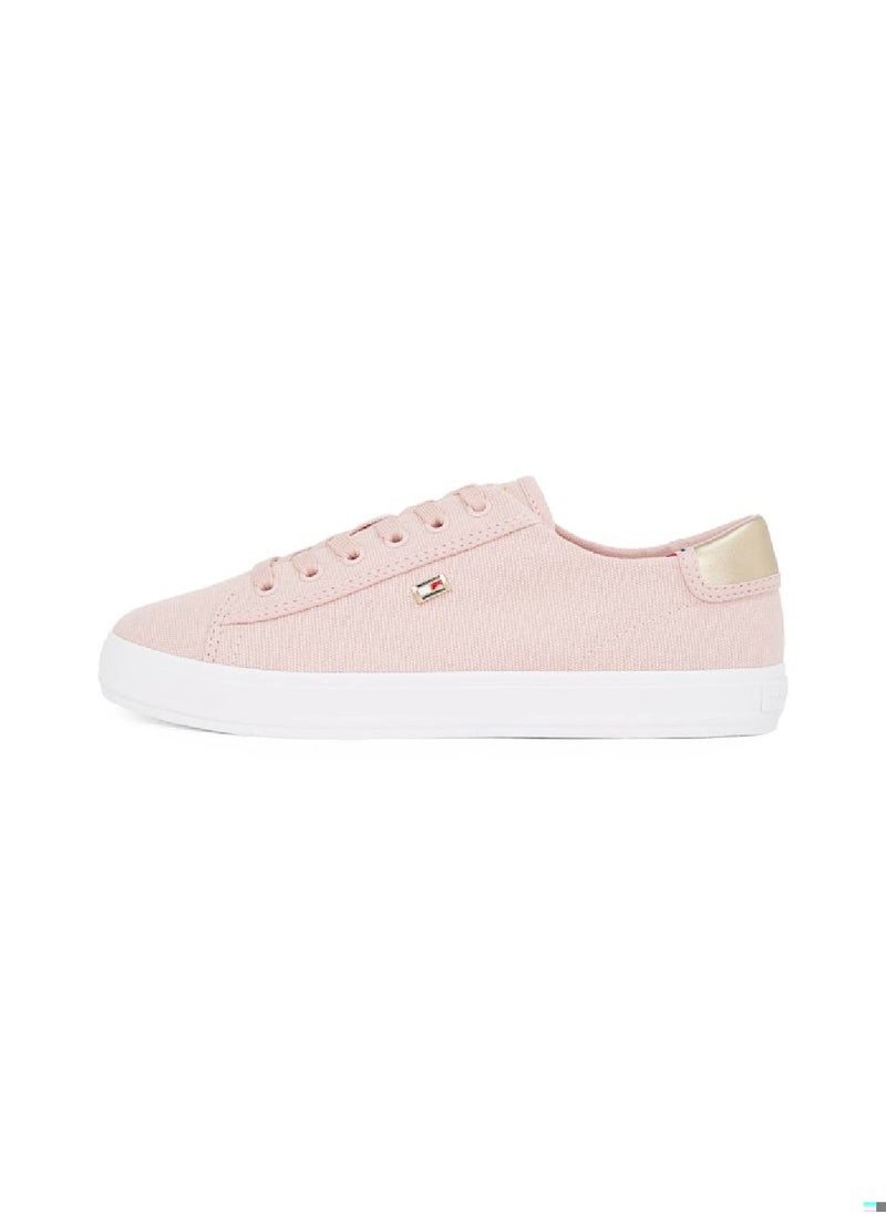 TOMMY HILFIGER Women's Canvas Metallic Heel Sneakers - Cotton, Pink  - Image 5