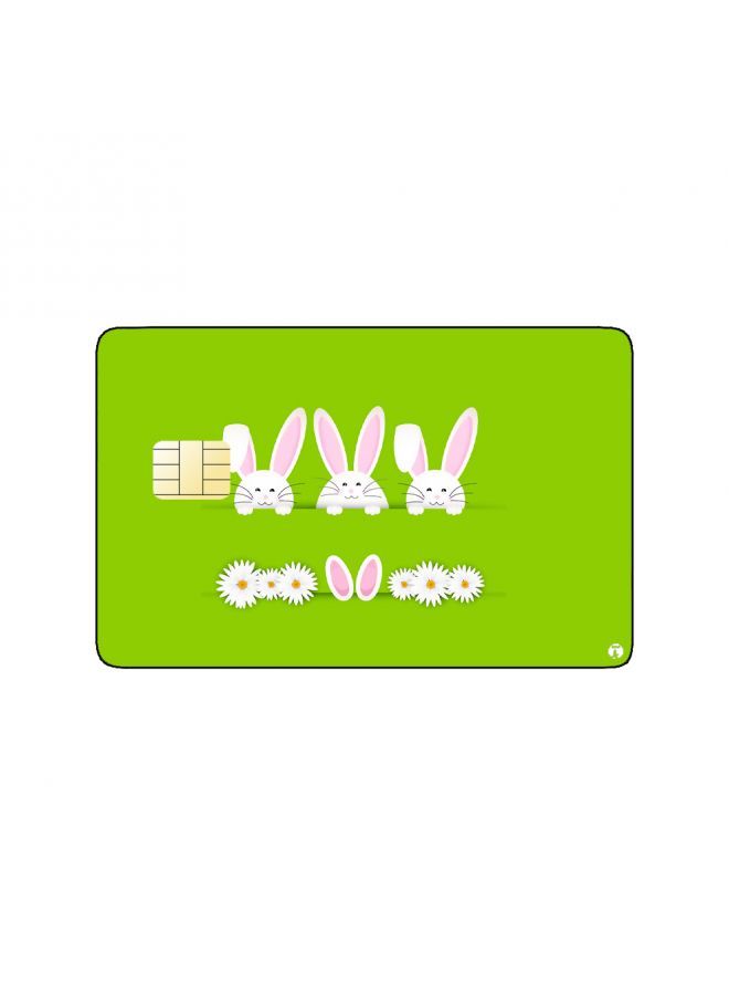 RKN PRINTED BANK CARD STICKER Beautiful Rabbits Drawing - Image 1