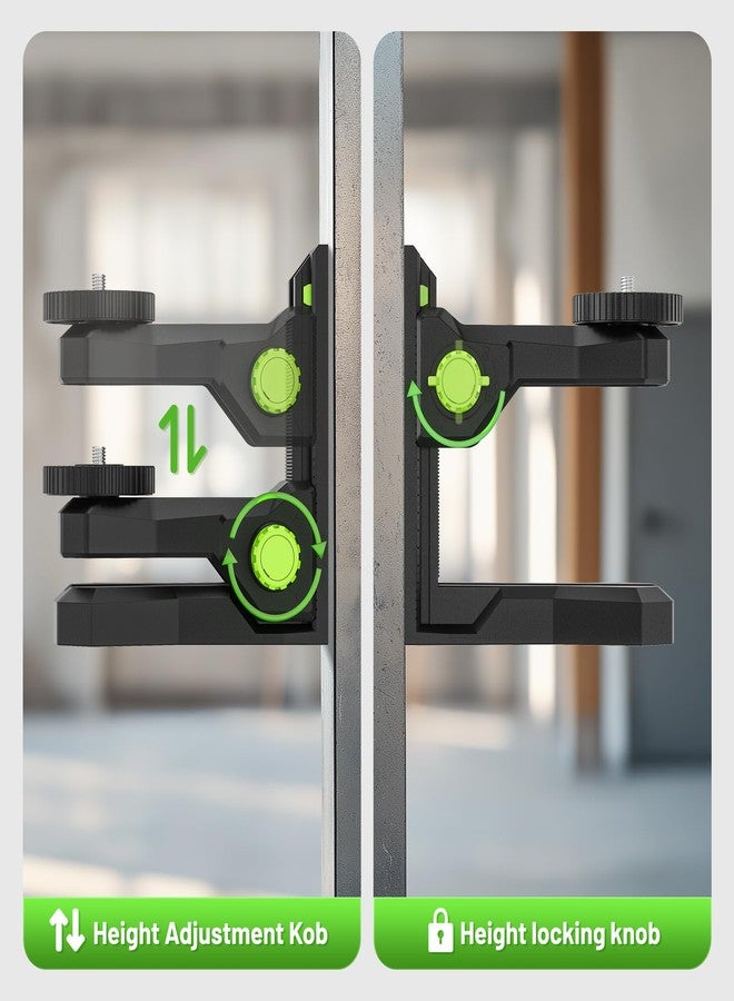Huepar Fine-tuning Bracket for Line and Point Laser Levels, 1/4"-20 Male Thread L-Shape Magnetic Pivoting Base with 1/4"-20 and 5/8"-11 Female Threaded Mounts on Bottom for Wall & Ceiling Mount - PV12 - Image 5