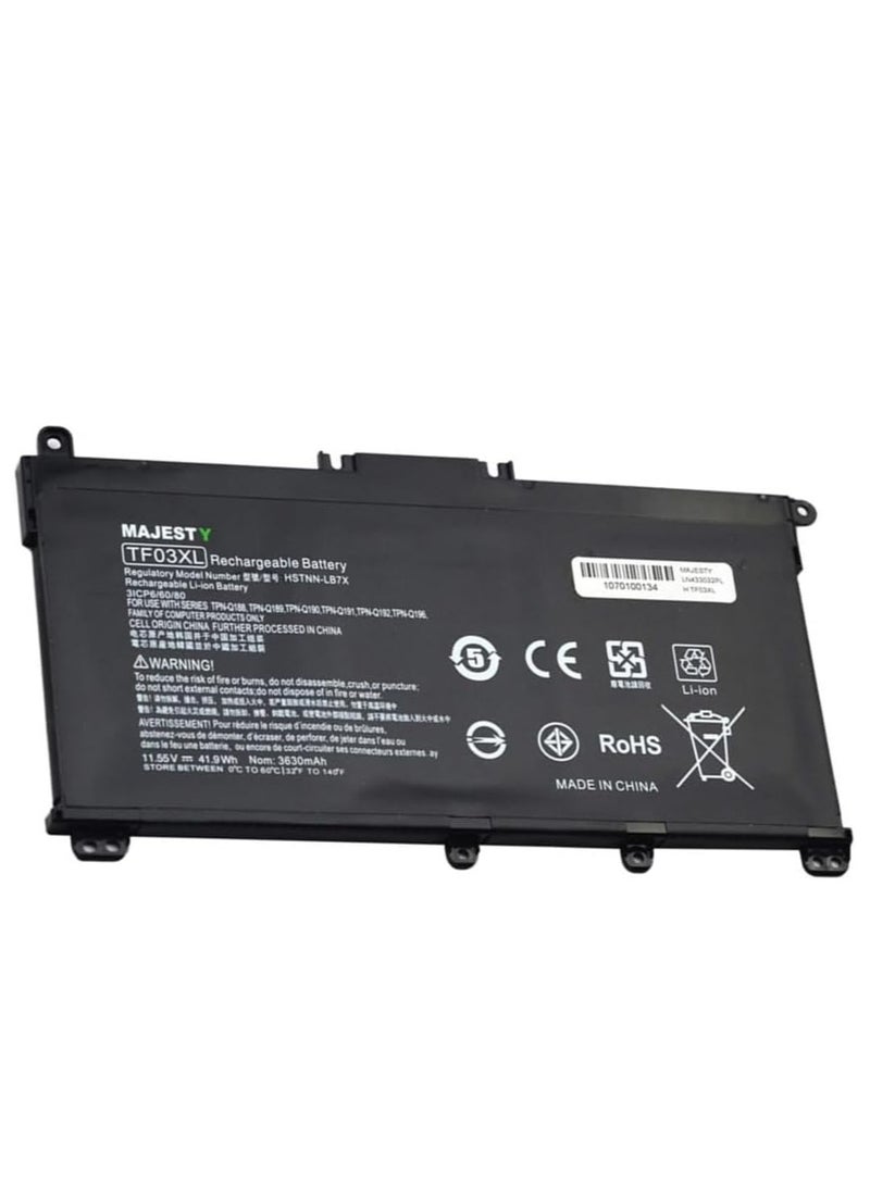 Majesty TF03XL Laptop battery compitable with hp TPN-Q188 ، TPN-Q189 ، TPN-Q190 ، Q191  models  - Image 2
