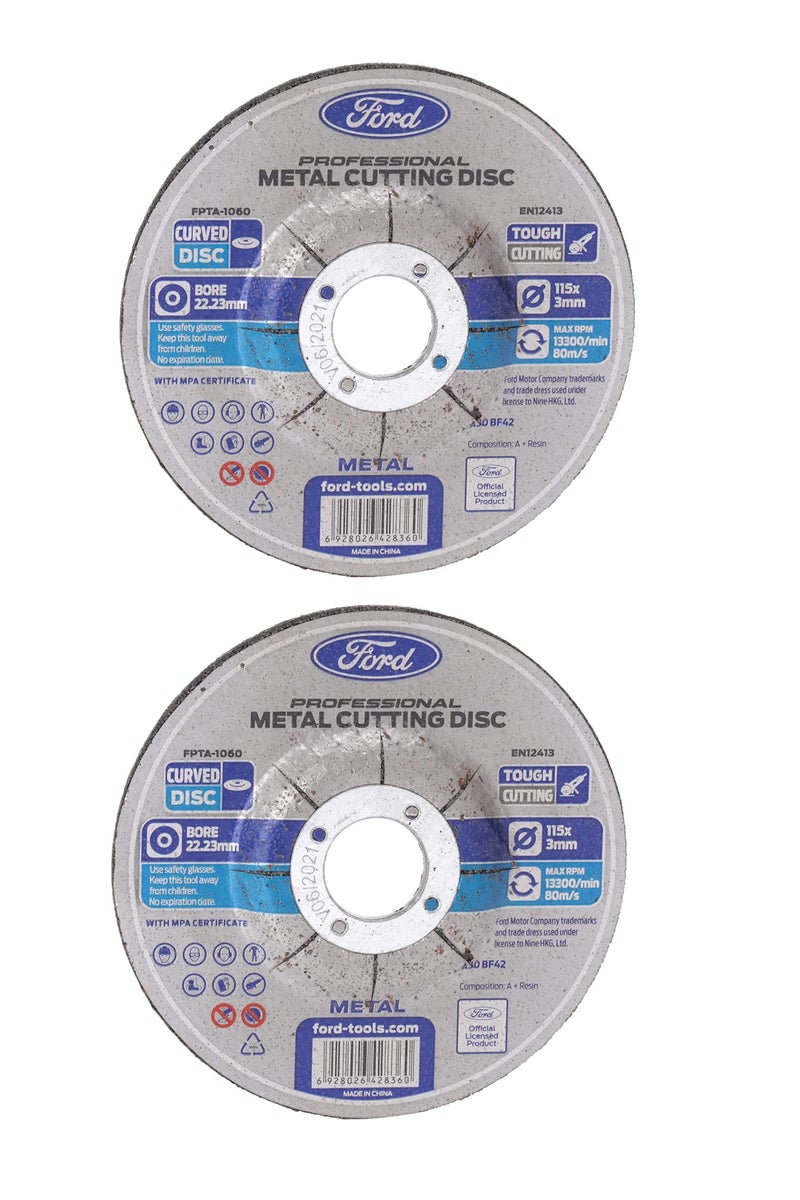Ford 2 Piece Ford Tools Metal Cutting Disc 115mm X 3Mm - Image 1