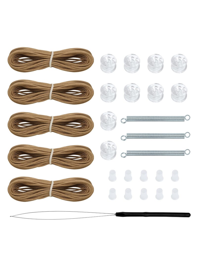 KASTWAVE RV Pleated Shade Repair Kit, RV Window Shade Restringing Kit for Day Night Pleated Shade-Tan  - Image 1