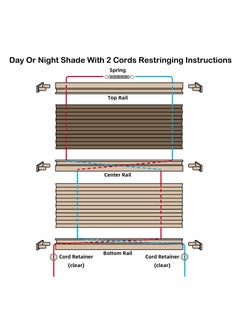 KASTWAVE RV Pleated Shade Repair Kit, RV Window Shade Restringing Kit for Day Night Pleated Shade-Tan  - Image 3
