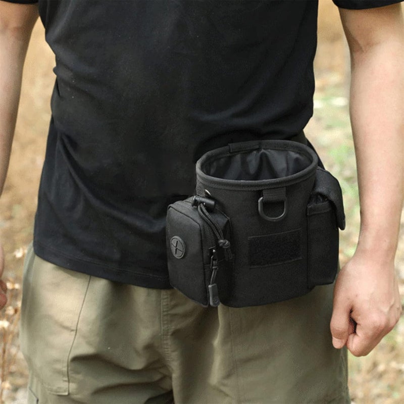 cheekyglo Vintage Holster Waist Pouch Fanny Pack Casual Dog Walking Bag Puppy Training Treat Snack Bait Pet Feed Waist Pocket,Black - Image 1
