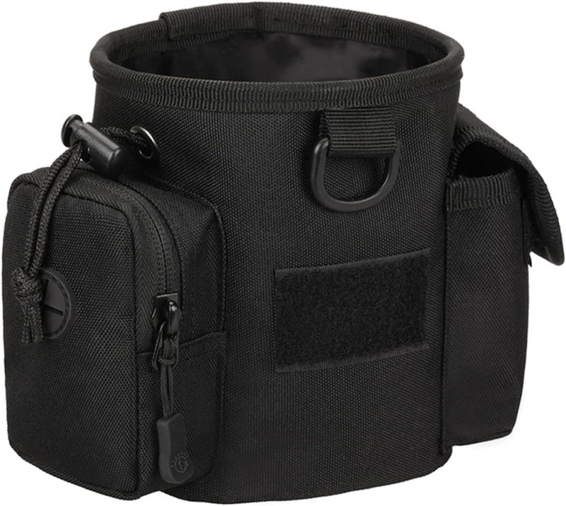 cheekyglo Vintage Holster Waist Pouch Fanny Pack Casual Dog Walking Bag Puppy Training Treat Snack Bait Pet Feed Waist Pocket,Black - Image 4