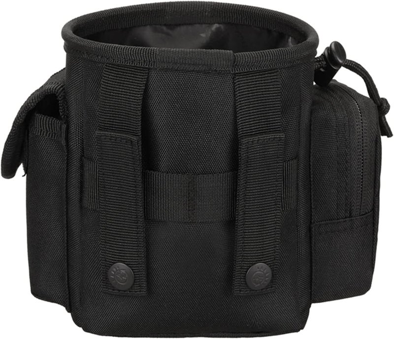 cheekyglo Vintage Holster Waist Pouch Fanny Pack Casual Dog Walking Bag Puppy Training Treat Snack Bait Pet Feed Waist Pocket,Black - Image 3