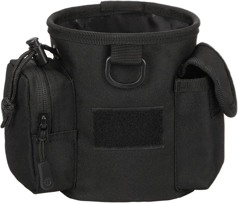 cheekyglo Vintage Holster Waist Pouch Fanny Pack Casual Dog Walking Bag Puppy Training Treat Snack Bait Pet Feed Waist Pocket,Black - Image 2