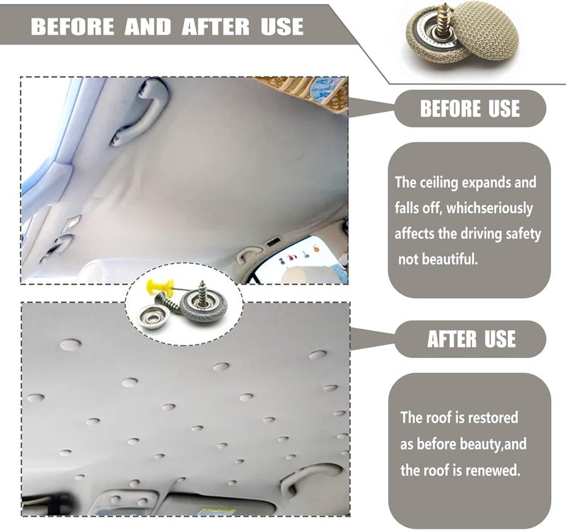 TEMI 60PCS Car Roof Headliner Repair Kit - Image 5