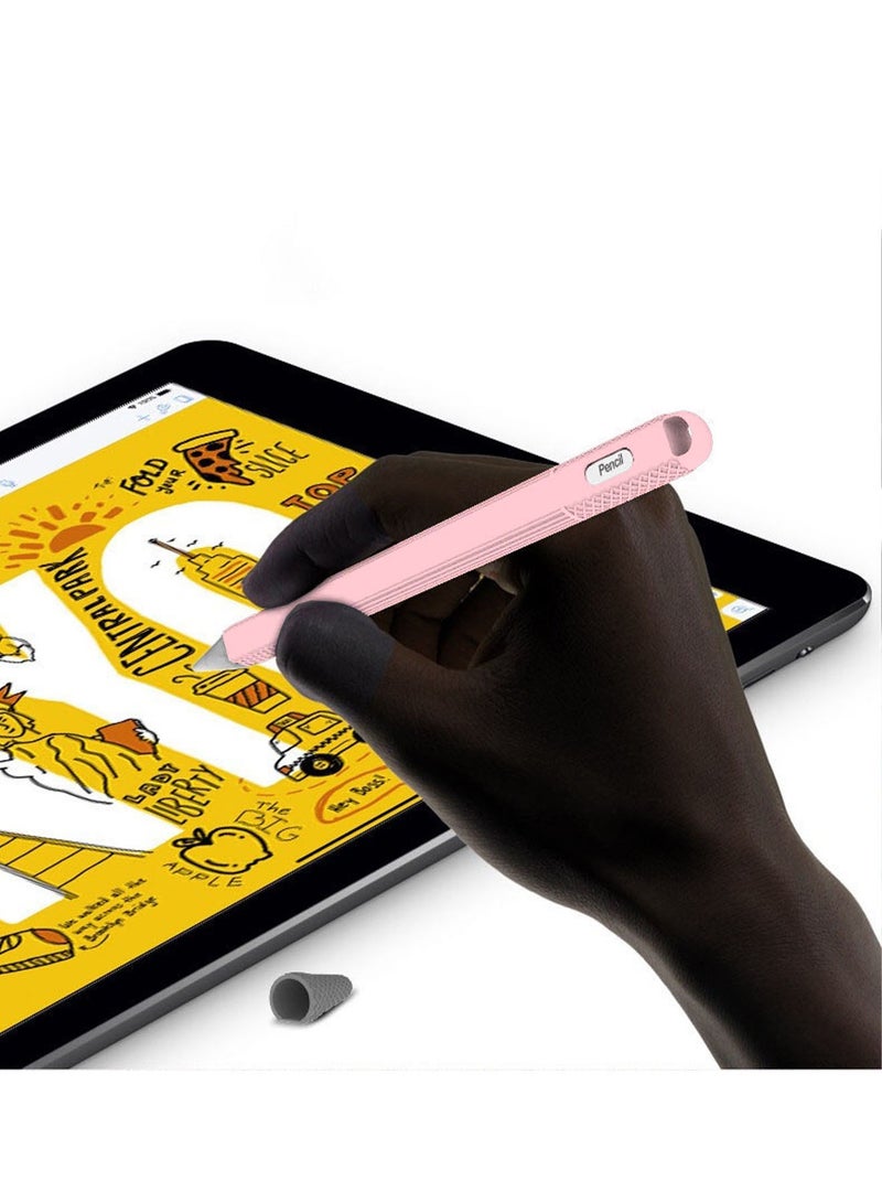 Slim Soft Silicone Pencil Sleeve Case, Anti Drop, Anti Loss, Anti Slip, Protective Grip Cover Skin with Cap Accessories Compatible with Apple Pencil 2nd Generation Only (Pink)  - Image 4