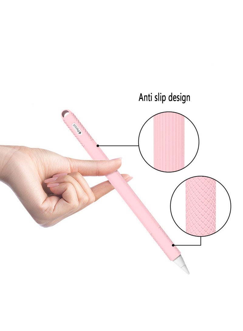 Slim Soft Silicone Pencil Sleeve Case, Anti Drop, Anti Loss, Anti Slip, Protective Grip Cover Skin with Cap Accessories Compatible with Apple Pencil 2nd Generation Only (Pink)  - Image 2