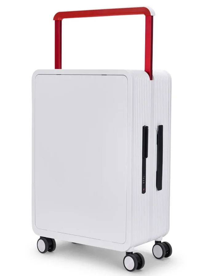 LIMRA Travel Bag From Limra It contains two compartments Made Of PC Luggage Trolley Size 24 inch Color White