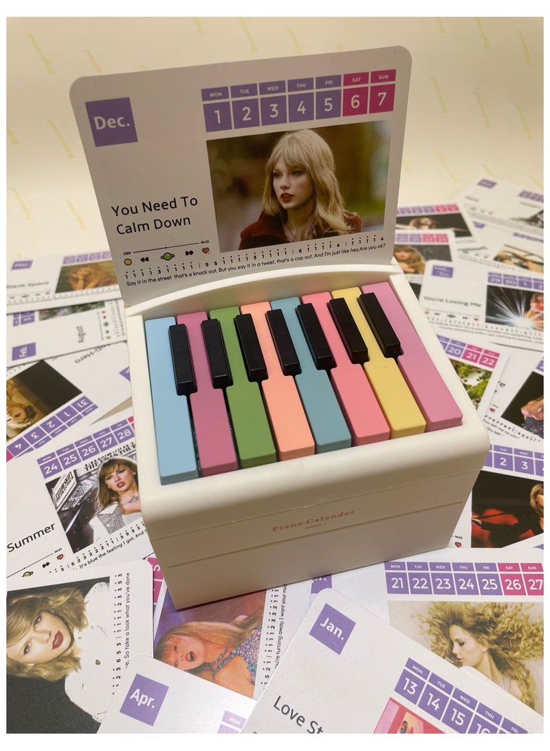 Generic Taylor Piano Calendar 2025 Desk Calendar Mini Piano Calendar With 52 Weeks of Music Sheets Playable Mini Piano Calendar Cards Taylor Gifts  - Image 1