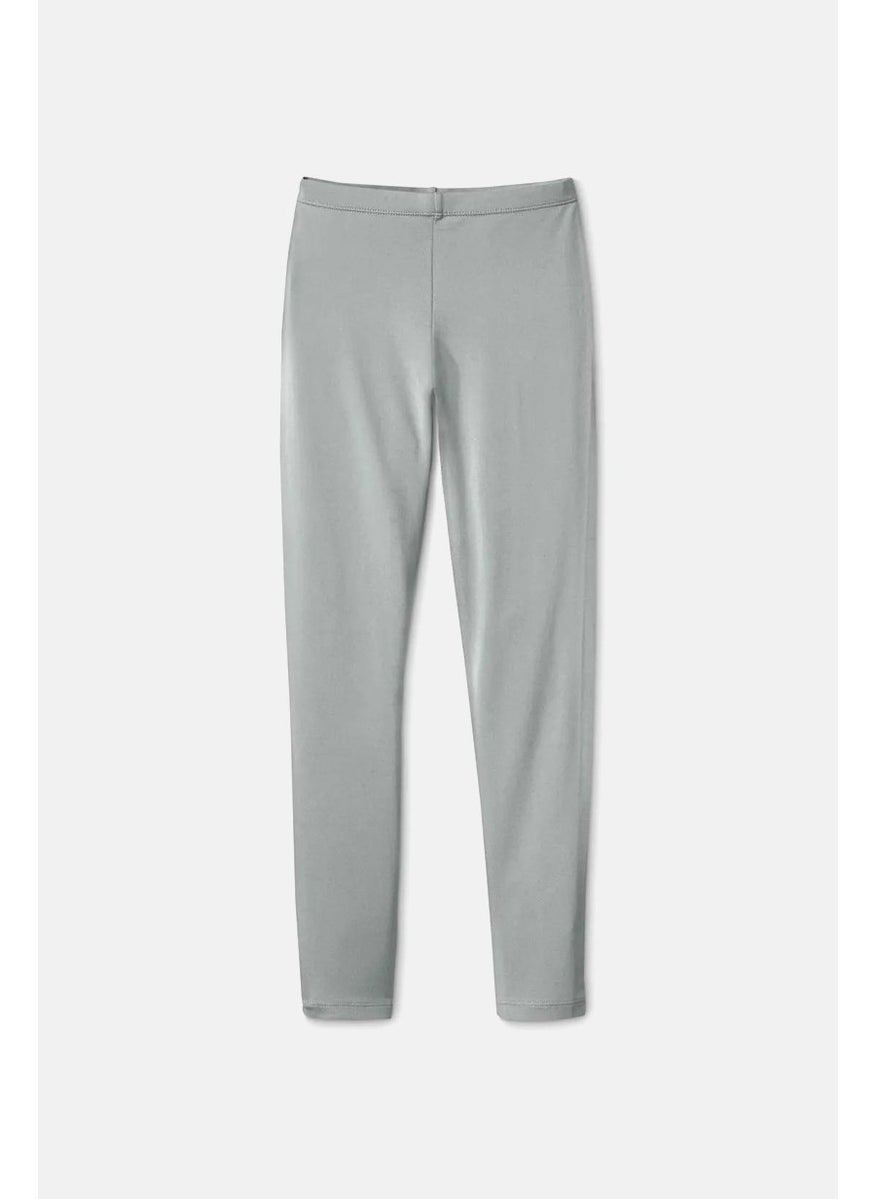 Tchibo Kids Girl Plain Pull On Leggings, Light Grey  - Image 2