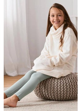 Tchibo Kids Girl Plain Pull On Leggings, Light Grey  - Image 1