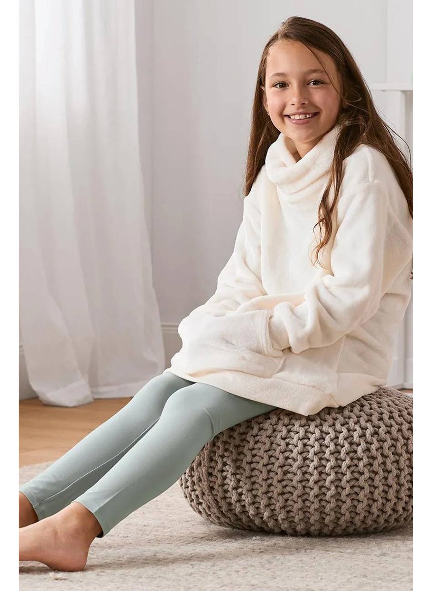 Tchibo Kids Girl Plain Pull On Leggings, Light Grey  - Image 1