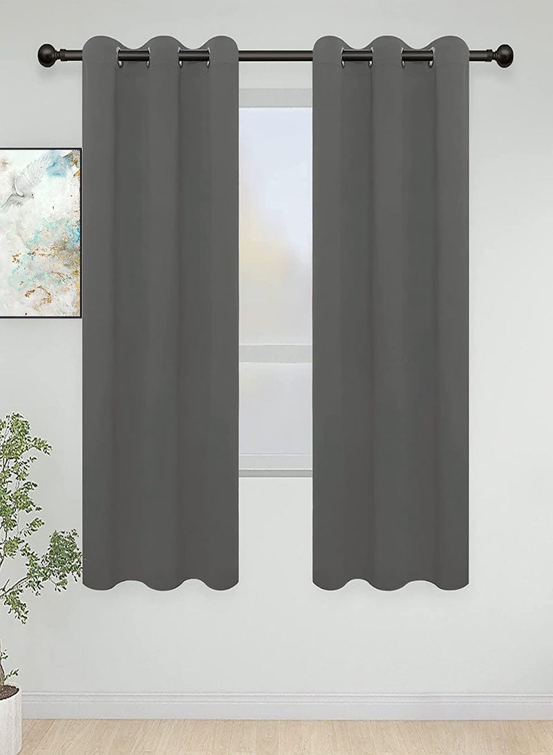 HAPPY MOOD Grommet Blackout Curtains Noise Reduction Window Drapes Thermal Insulated Darkening - Image 1