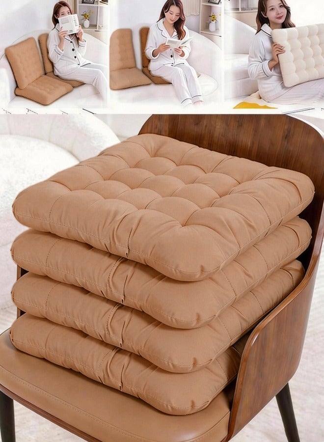 Thicken Chair Cushion Solid Chair Seat Cushion Chair Pad Pillow Seat Soft Tatami Floor Cushion For Yoga Meditation Living Room Balcony Office Outdoor (Light Brown 40 X 40 Cm) - Image 1