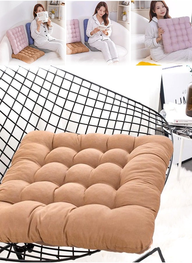 Generic Thicken Chair Cushion Solid Chair Seat Cushion Chair Pad Pillow Seat Soft Tatami Floor Cushion For Yoga Meditation Living Room Balcony Office Outdoor (Light Brown 40 X 40 Cm)  - Image 1