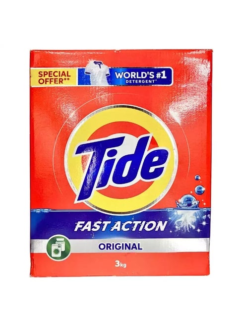 Tide Fast Action Laundry Detergent Powder Original Scented- 3kg