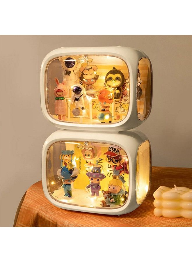 WMM علبة عرض للشخصيات مع حامل عرض قابل للتعديل وضوء، صندوق عرض أكريليك شفاف مع باب مقاوم للغبار والرطوبة ومناسب لمجسمات ليغو المتحركة من بوب مارت - Image 3