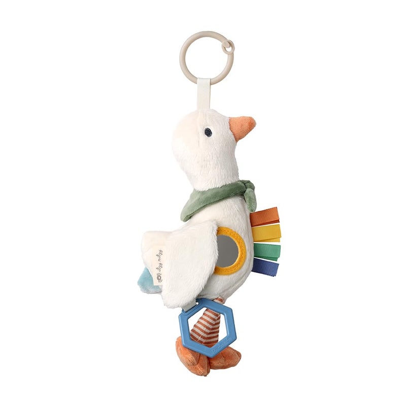 Itzy Ritzy Bitzy Traveler Car Seat Stroller Toy for Babies Developmental Sensory Toy Features Crinkle Rattle Sounds Multiple Textures Hanging Travel Buddy for OntheGo Entertainment Goose - Image 2